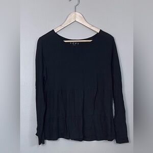 LOFT peplum long sleeve tee medium